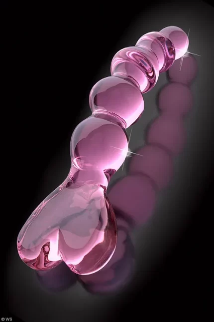 Pipedream 6" Noduled Glass Dildo with Heart Handle