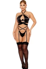 Forplay Soft Life Satin Criss Cross 2 Piece Bra & Panty Set - 图片 2