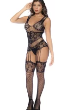 Mapale by Espiral Rhinestone Fishnet Bodystocking