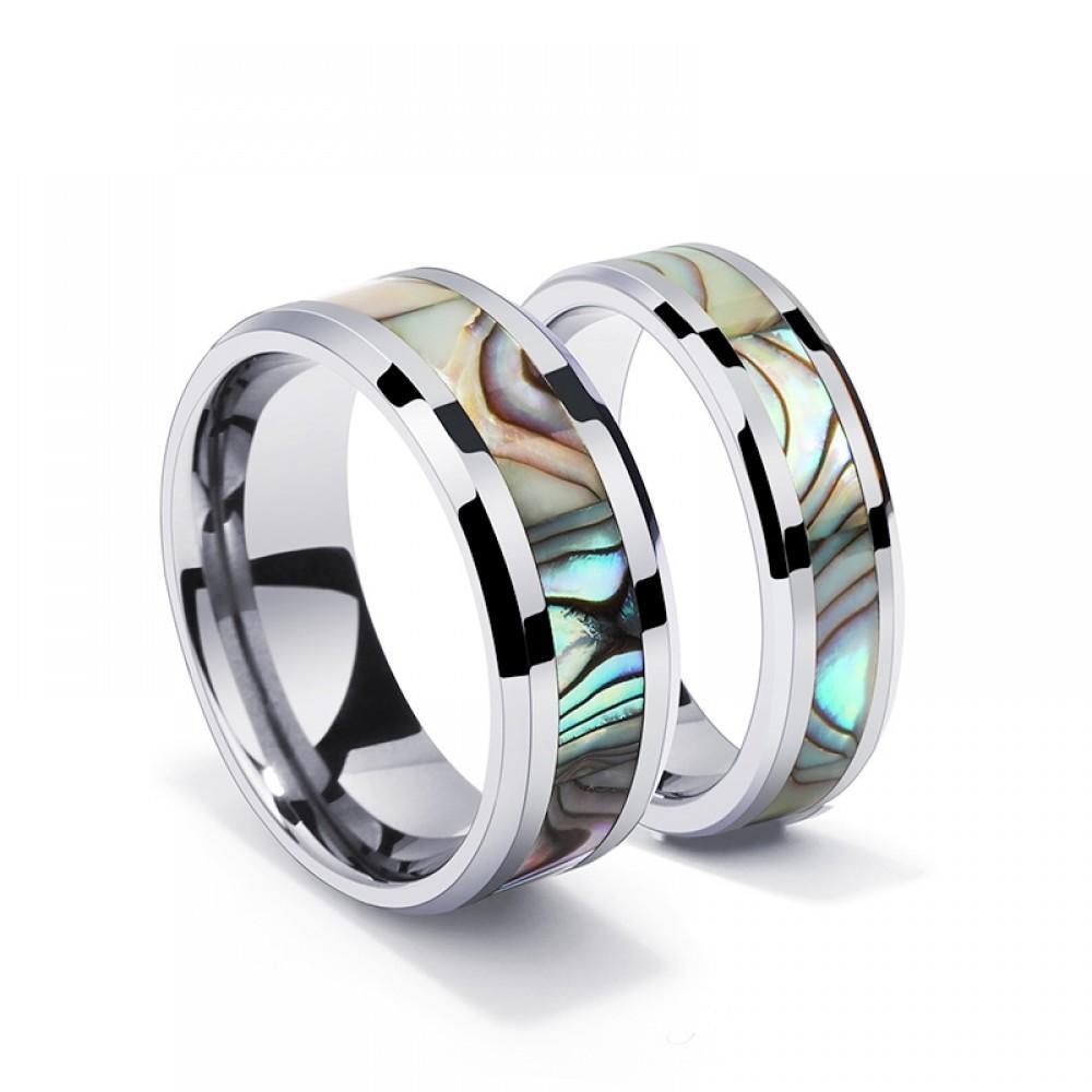 Unique Seashell Rings For Couples In Tungsten
