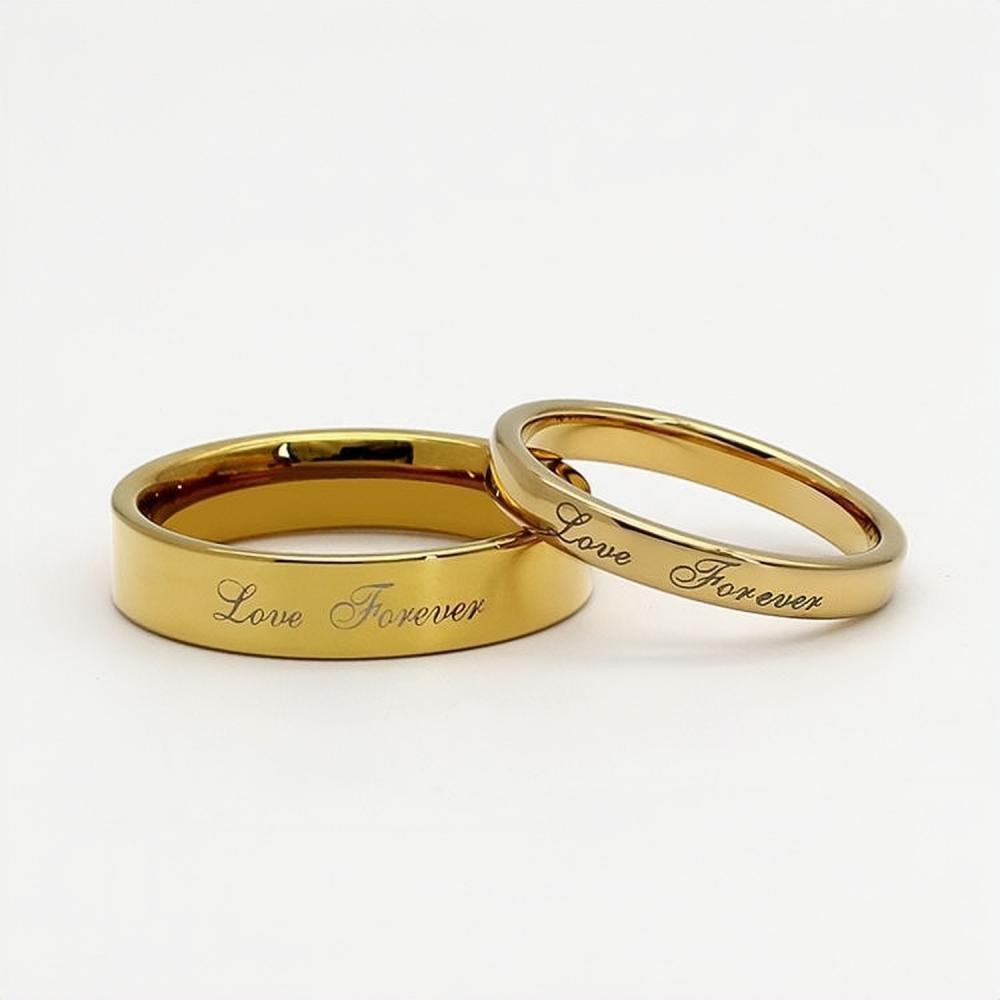 Unique Love Forever Promise Rings For Couples In Tungsten