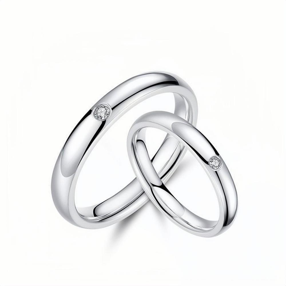 Engravable Simple Promise Rings Set In Sterling Silver