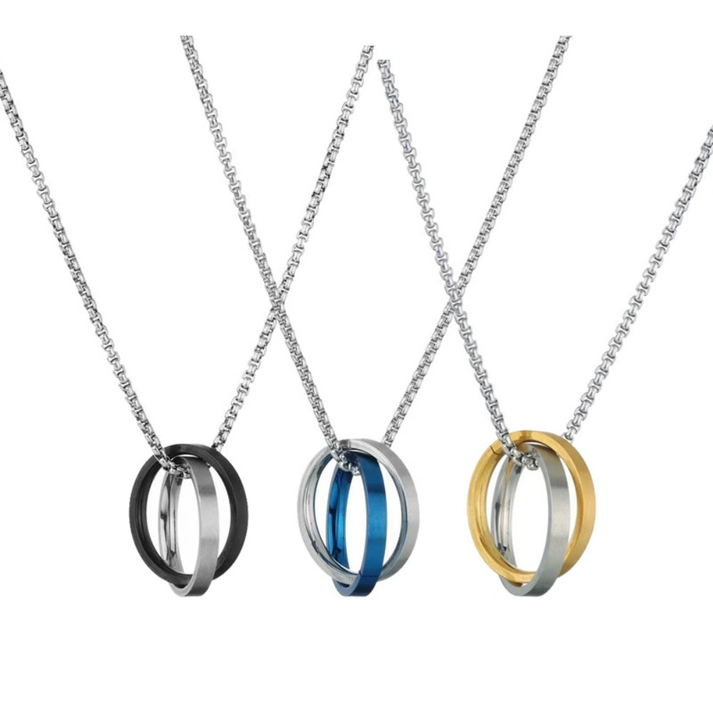 Infinity Interlocking Necklaces For Couples In Titanium